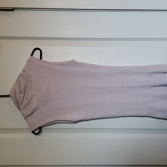 Joseph A sleeveless cowl neck metallic light pink lilac tone long sweater. - Picture 5 of 7